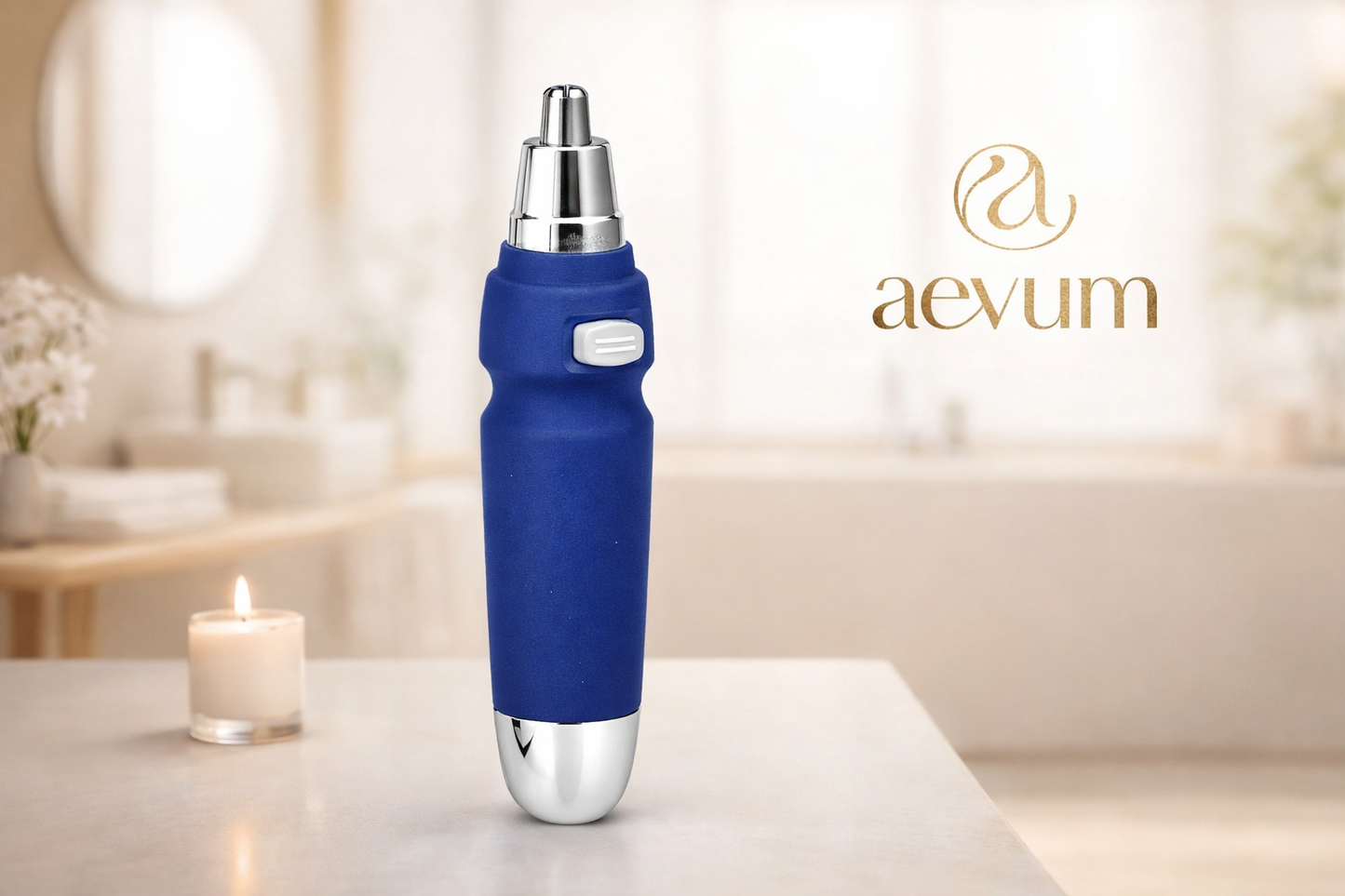 Depilador de vellos para nariz y oídos portátil de precisión color negro y plata - Aevum Chile.