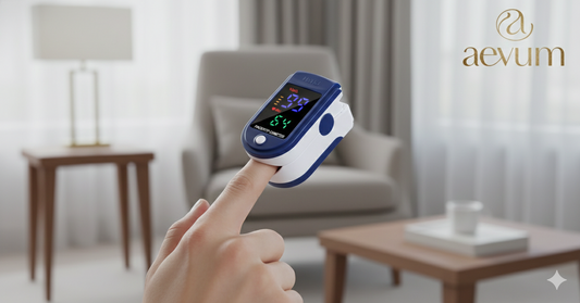 Oxímetro de pulso digital portátil con pantalla OLED para medir saturación de oxígeno en sangre - Aevum Chile.