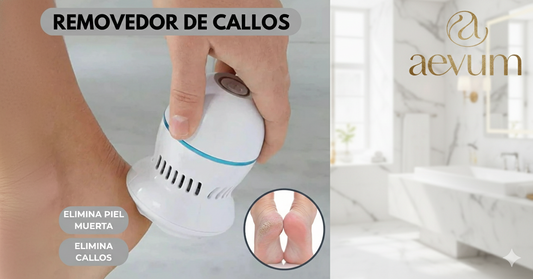 Lima eléctrica para pies recargable con sistema de succión de residuos y cabezal de micro-abrasión - Aevum Chile.