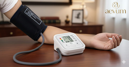 Monitor de presión arterial digital automático de brazo con pantalla LCD de alta visibilidad - Aevum Chile.