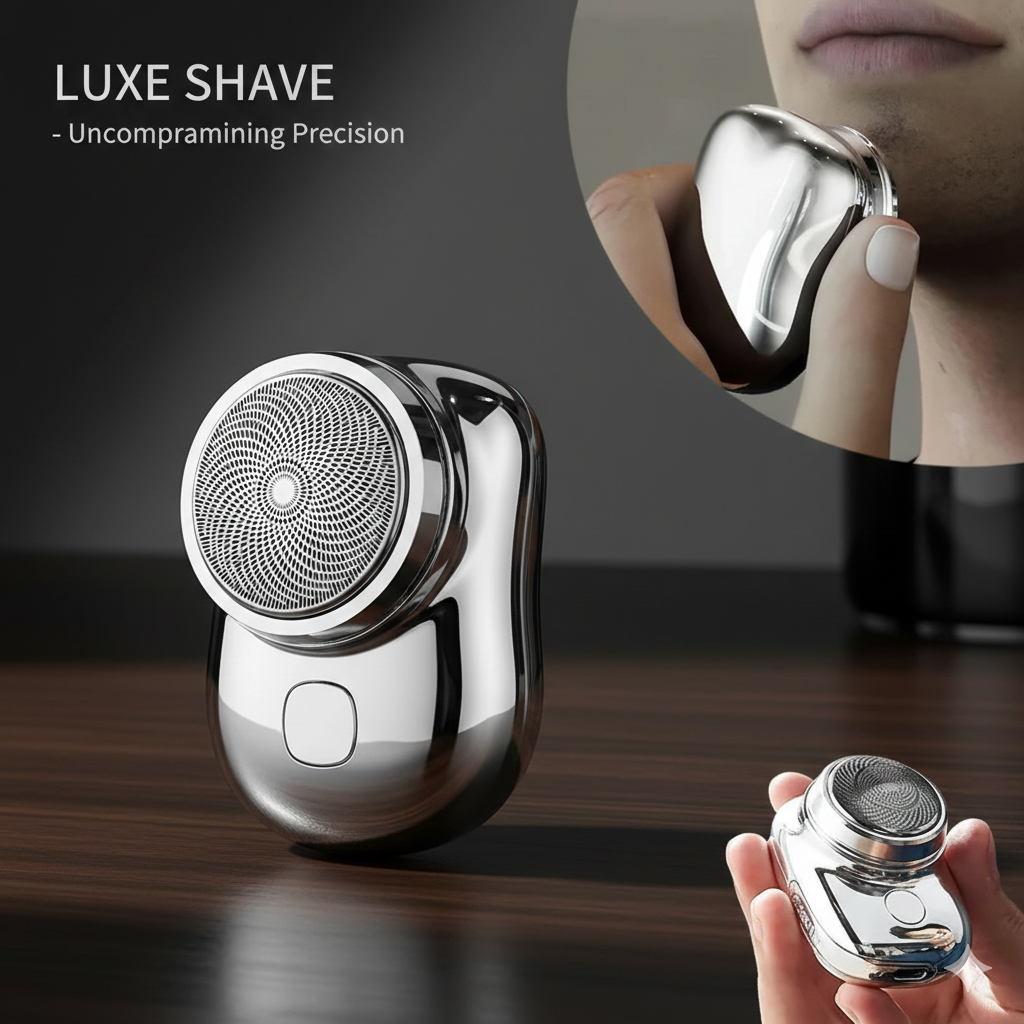 Mini afeitadora eléctrica portátil con cabezal flotante 3D y diseño ergonómico premium - Aevum Chile.